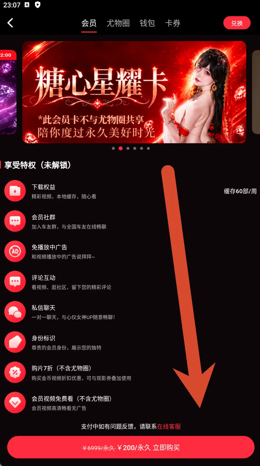 糖心星耀卡权益和价格截图