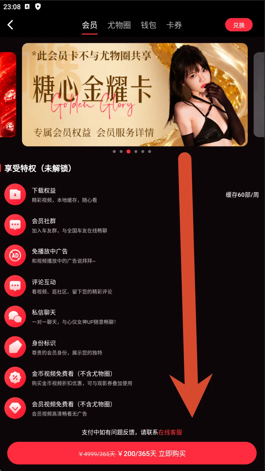 糖心金耀卡权益和价格截图